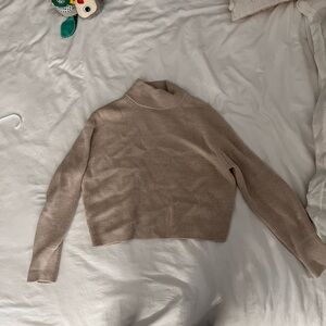 lululemon athletica Tan Turtleneck crop Sweater